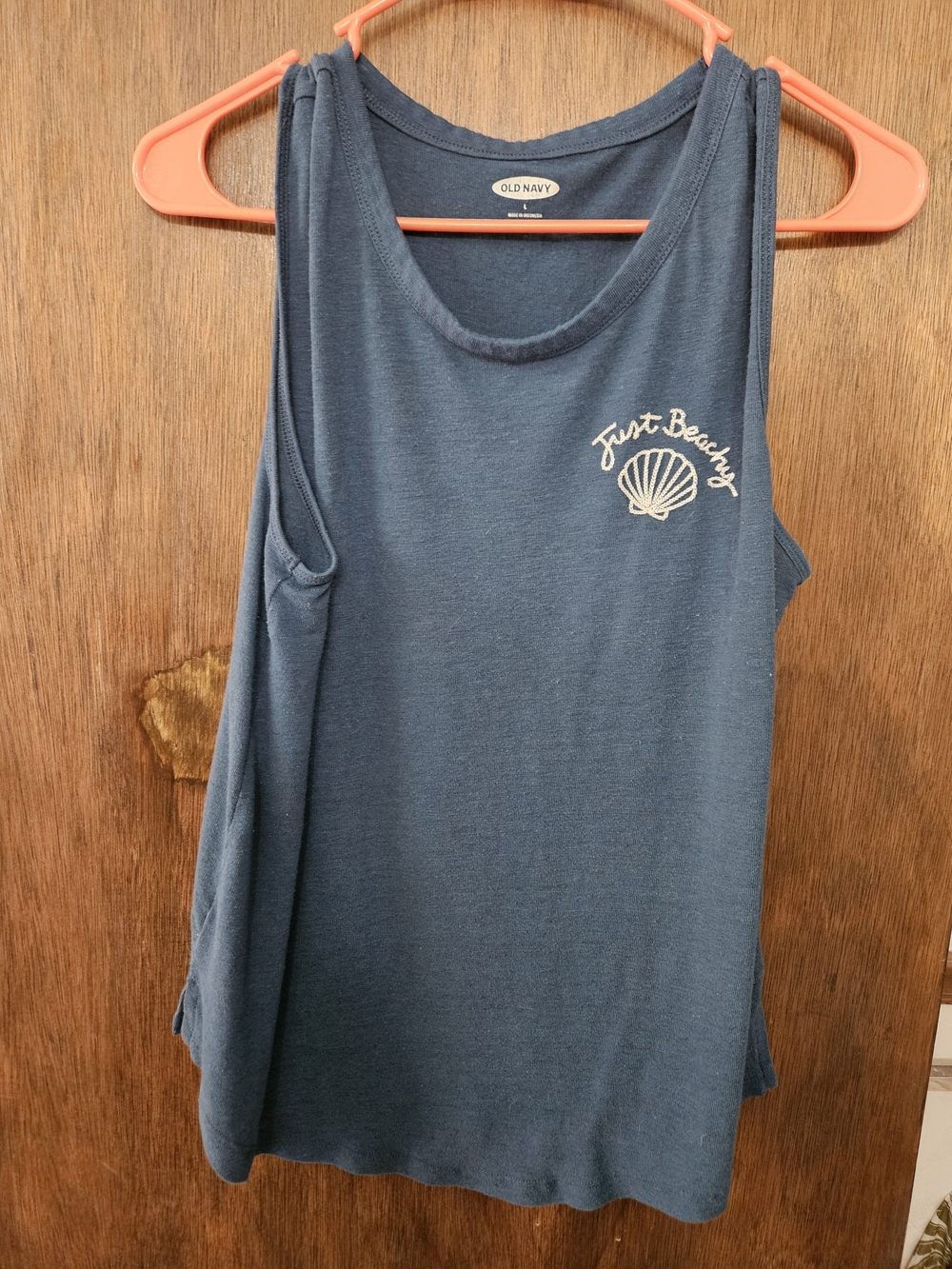Old Navy Navy Shell Graphic Tank Top - 'Just Beachy'